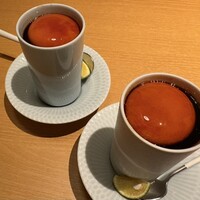 鶏料理 清水 - 新鮮な黄身醤油漬けの茶碗蒸し (♡ >ω< ♡)