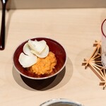 寿司つばさ - 百合根と雲丹の手ごね寿司