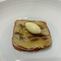 Restaurant Rue richesse - 鰯と北あかりのテリーヌ　トリュフ風味
                アンチョビとケッパー風味のクレーム添え