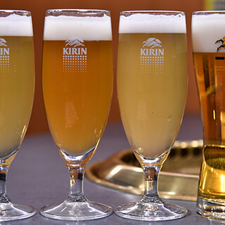 クラフトビール3種やキリンの一番搾りなど多彩なビールをご用意