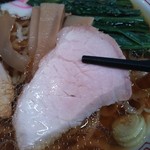 とら食堂 - 手打中華そば（小）￥540の内モモ肉チャーシュー（H26.6.17撮影）