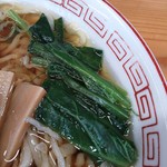 とら食堂 - 手打中華そば（小）￥540のほうれん草（H26.6.17撮影）