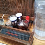 とら食堂 - 調味料等（H26.6.17撮影）