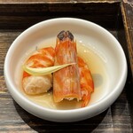 蟹王府 - 前菜3　車海老を使った酔っ払い海老