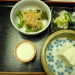 玄米ハウス ひろ作 - まずは、副菜３品と香物が登場(*´ω｀*)2014年６月初旬