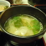 玄米ハウス ひろ作 - みそ汁、出汁はかつおと昆布♪野菜たっぷりで美味しいぃ(≧ω≦*)２０１４年６月初旬