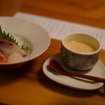 白神矢立 湯源郷の宿 日景温泉 - お作りと茶碗蒸し