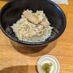 らぁ麺 なか川 - 平日サービスの「鳥茶漬け」と「ワサビ」