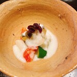 料理屋もり尋 - 文旦ドレッシングとあわび