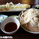 田舎うどん てつ - 2014年6月　もりうどんと極太アスパラ天