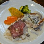 キッチン ブルー グローブ - ワンプレートにして