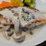 キッチン ブルー グローブ - 正面から、茸もおおきい！