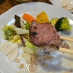 キッチン ブルー グローブ - そしてローストビーフご飯