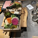 しゃぶしゃぶ れたす 中目黒本店 - 最初提供された野菜たち
