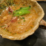 虎白 - 煮物：蛍烏賊 焼茄子 葱 スナップ・エンドウ