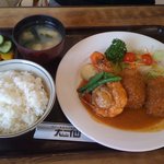 洋食大仙 - クリームコロッケ＆海老ホタテ定食