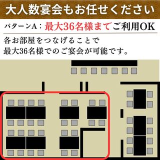 【部分貸切：パターンA】最大36名様でのご利用OK