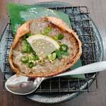 はまさき村 - 蟹味噌の甲羅焼き