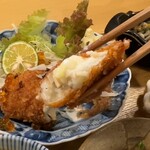 酒•肴 とやお - 松茸と鱧のコロッケ　梅肉で味変も