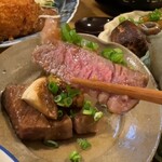 酒•肴 とやお - 黒毛和牛と松茸の焼き物の黒毛和牛