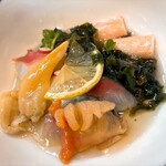 清寿司 - 季節の酢の物(撮る前に混ぜられた)