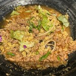 SPICY CURRY 魯珈 - 出汁キーマに途中から出汁スープをかけてお茶漬け風に