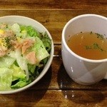 楽Qoo - ステーキランチ(サラダ&スープ)