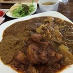 ダイニングがむしゃら - カレー5種類あいがけ