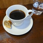 キッチン ブルー グローブ - ホットコーヒーのアップ