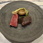 filo - 短角牛サガリとジャージー牛イチボのグリル　焦がし玉ねぎのソース