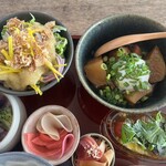 オグカフェ - （右上）メインの国産地鶏と聖護大根こっくり煮 温玉のせ