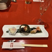 過門香 銀座本店 - 前菜３種➕乾杯のドリンク
