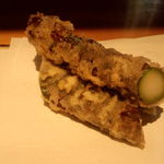 天ぷら よこい - アスパラです。見事な出来です