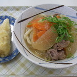 高雄 - 2014/6/16からの週替わりうどん　鶏モツと野菜煮込みの冷やぶっかけ