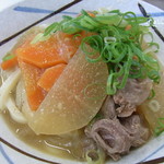 高雄 - 2014/6/16からの週替わりうどん　鶏モツと野菜煮込みの冷やぶっかけ