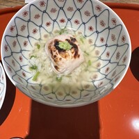 京都和久傳 - ふぐ白子　芹お粥