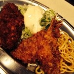 レストラン ポパイ - アジフライメンチカツ定食     850円