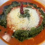 はらっぱ - 赤唐トマトソースバジル生麺