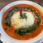 はらっぱ - 赤唐トマトソースバジル生麺