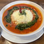 はらっぱ - 赤唐トマトソースバジル生麺