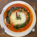はらっぱ - 赤唐トマトソースバジル生麺