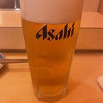 神田江戸ッ子寿司 - 今日は神田で野暮用があり昼を久しぶりに江戸っ子寿司さんでいただくことにしました！店の雰囲気はあまり変わらないですね！では生ビールをいただきます！