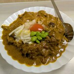 tell me キッチン - 牛スジ肉カレーライス大盛り　龍のたまごのせ