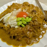 tell me キッチン - 牛スジ肉カレーライス大盛り　龍のたまごのせ