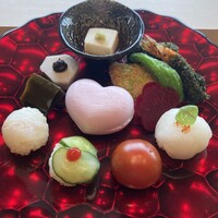 きたはま 雅楽 - ハートの最中の中はわらび餅でした