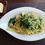 カフェボヌール - 海老とアサリの塩味パスタ