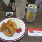 たんちょう - イカリングフライ+角ハイボール