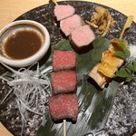 比内地鶏と国産本マグロ 千の庭 - 