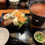 極丼 - チゲ牡蠣鍋にしました(⌒▽⌒)