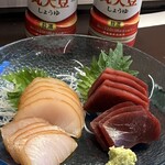 せいじ - 左　あぶらぼうずの漬け造り　右　インドマグロ赤身